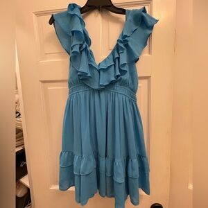 Altar'd State Blue Ruffle Dress